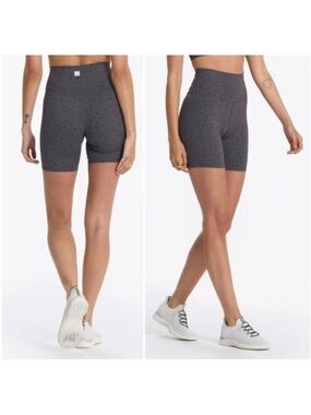 Vuori Studio Shorts 6” High Rise Elm Dot Gray/Black Bike Shorts
